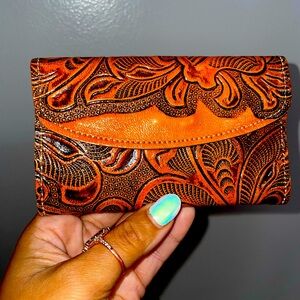 Hand Made Hand Carved Leather Wallet
